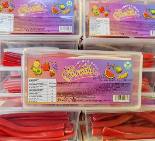 Corner Shop Sweets - Strawberry Flavour Pencils - 200g Tubs