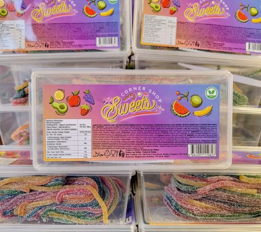 Corner Shop Sweets - Sour Tropical Flavour Laces - 200g Tubs