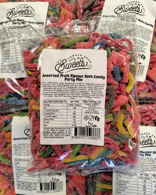 Corner Shop Sweets - Assorted Fruit Flavour Soft Candy Party Mix - 1 Kilogram