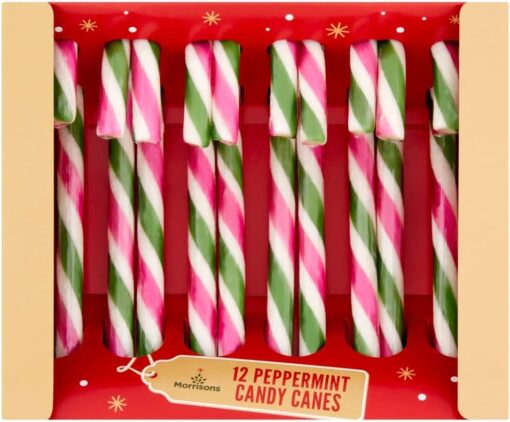 12 Peppermint Flavour Candy Canes - 144g