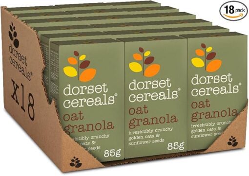 Dorset Cereals - Oat Granola - Irresistibly Crunchy Golden Oats & Sunflower Seeds - 18x85g