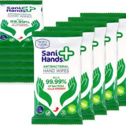 CASE Sani Hands - Antibacterial Hand Wipes - 10x12 Wipes CASE