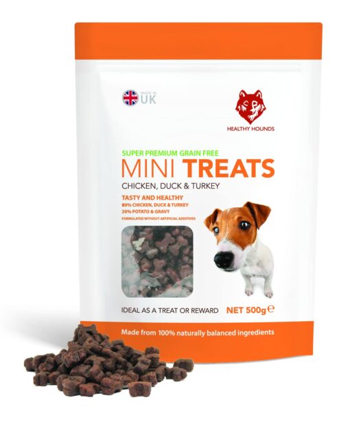 Healthy Hounds - Super Premium Grain Free Mini Treats - Chicken, Duck & Turkey - 500g