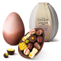Hotel Chocolat - Extra-Thick Egg - Strawberry White Chocolate & Milk Chocolate Fusion Egg With Truffles - 390g