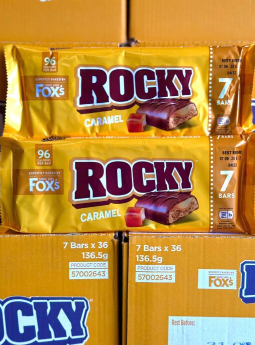 (2 FOR £1.50) Foxs Rocky - Caramel - 7 Bars - 136.5g