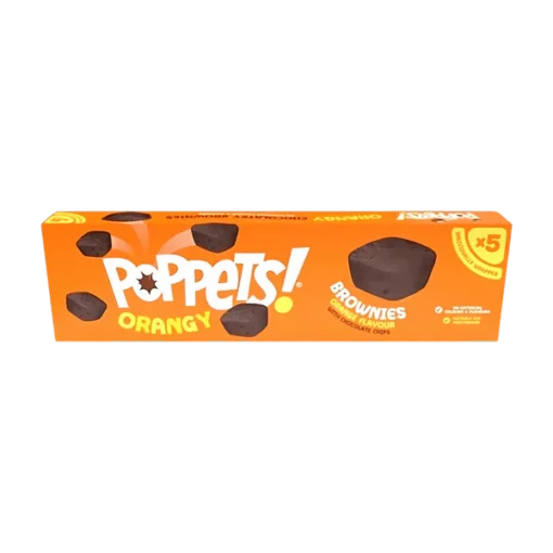 Poppets - Brownies - Orange Flavour - 125g(5x25g) BBE 06/11/25