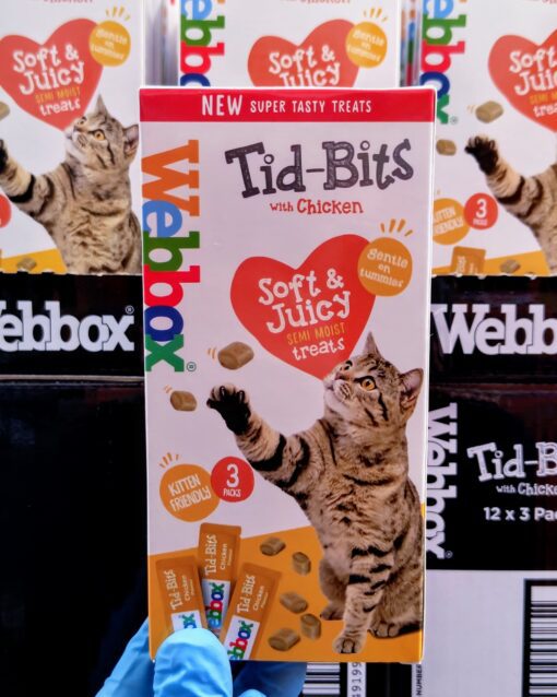 (3 FOR £1.00) Webbox - Tid-Bits - Chicken Cat Treats - 30g BBE 25/02/25