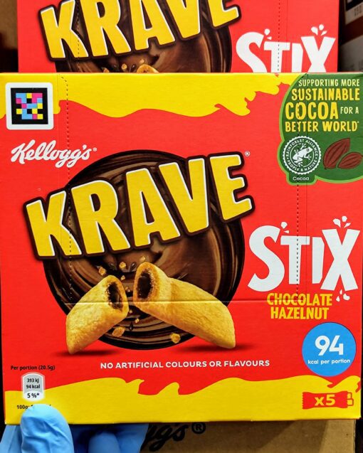 Krave - Stix - 5 Chocolate Hazelnut Bars - 102.5g(5x20.5g)