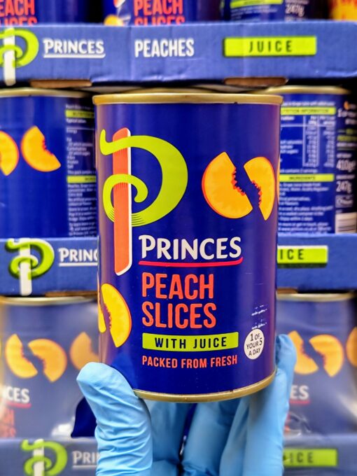 (2 FOR £1.00) Princes - Peach Slices With Juice - 410g BBE 30/09/25