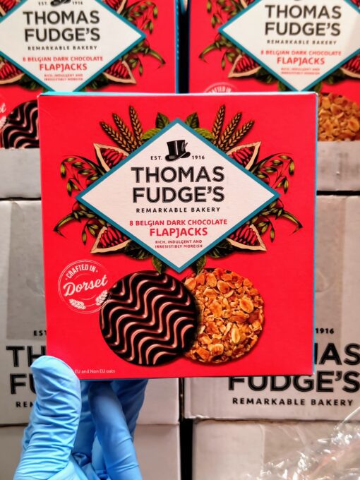 (2 FOR £1.00) Thomas Fudge - 8 Belgian Dark Chocolate Flapjacks - 400 g