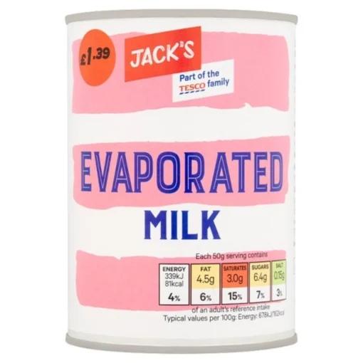 (2 FOR £1.00) Jacks - Evaporated Milk - 410g BBE 31/08/25