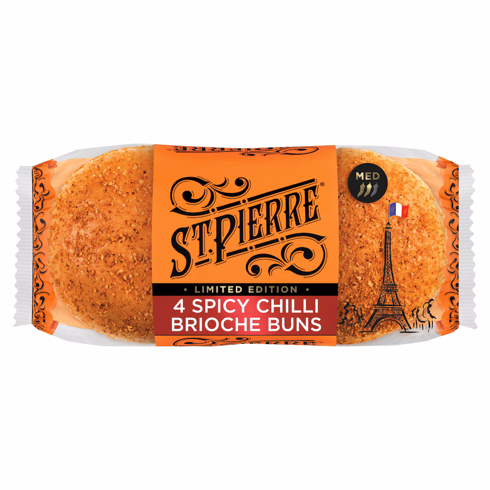 (2 FOR £1.00) St Pierre - Spicy Chilli Brioche Buns - 4pk BBE 01/08/25