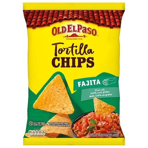 (3 FOR £1.00) Old El Paso - Tortilla Chips Fajita - 300g BBE 15/11/24