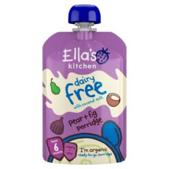 (CASE) Ellas Kitchen - Coconut Milk & Oat Porridge - Pear & Fig 6x100g BBE 30/09/25
