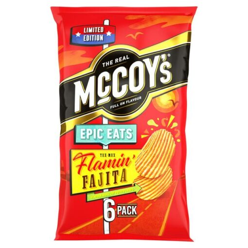Mccoys - Epic Eats - Tex Mex Flamin Fajita - 6 Pack 6x25g BBE 18/10/25