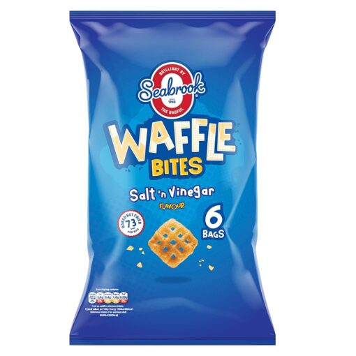 Seabrook - Waffle Bites - Salt and Vinegar - 96g(6x16g) BBE 06/10/25