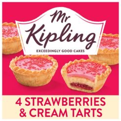 Mr Kipling - 4 Strawberry & Cream Tarts - 176g BBE 16/12/25