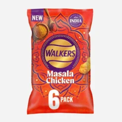 (2 FOR £1.00) Walkers - Masala Chicken - 6 Pack BBE 10/01/26