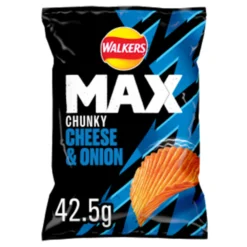 (2 FOR £1.00) Walkers Max - Cheese & Onion - 42.5g BBE 31/01/26