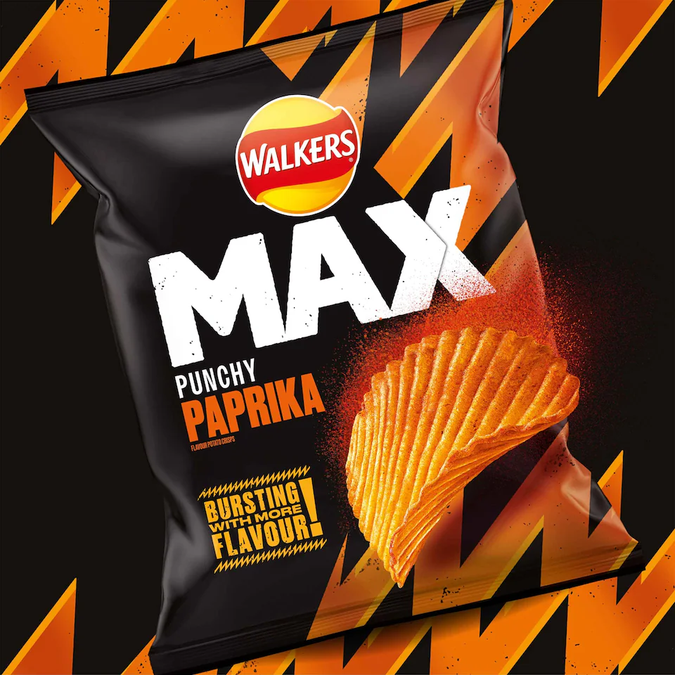 (2 FOR £1.00) Walkers Max - Punchy Paprika - 50g BBE 03/01/26