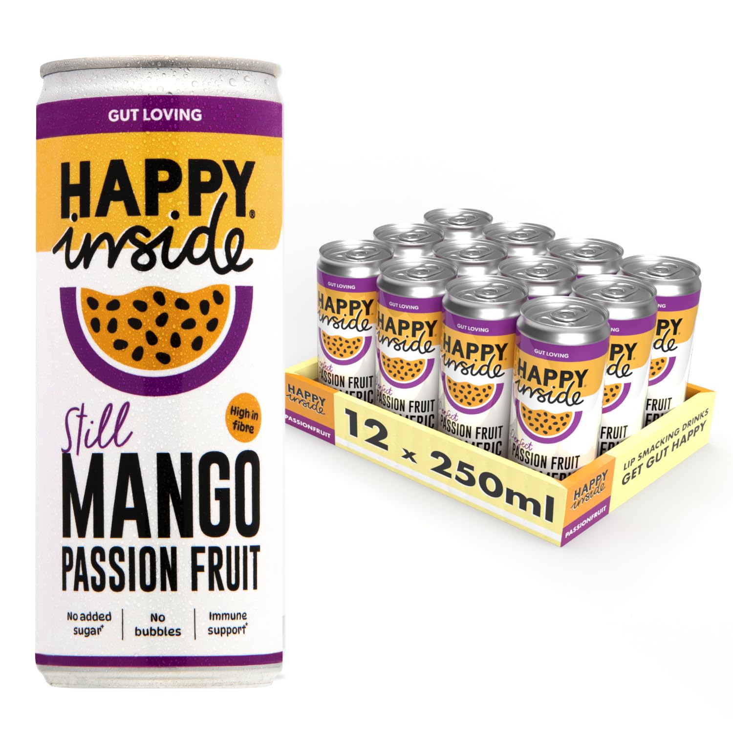 (CASE) Happy Inside - Mango & Passion fruit - 12x250ml
