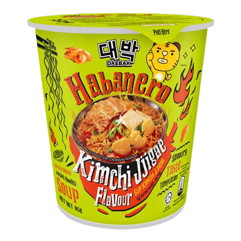 (3 FOR £1.00 Daebak - Habanero - Kimchi Jjigae Flavour - 85g BBE 25/02/26