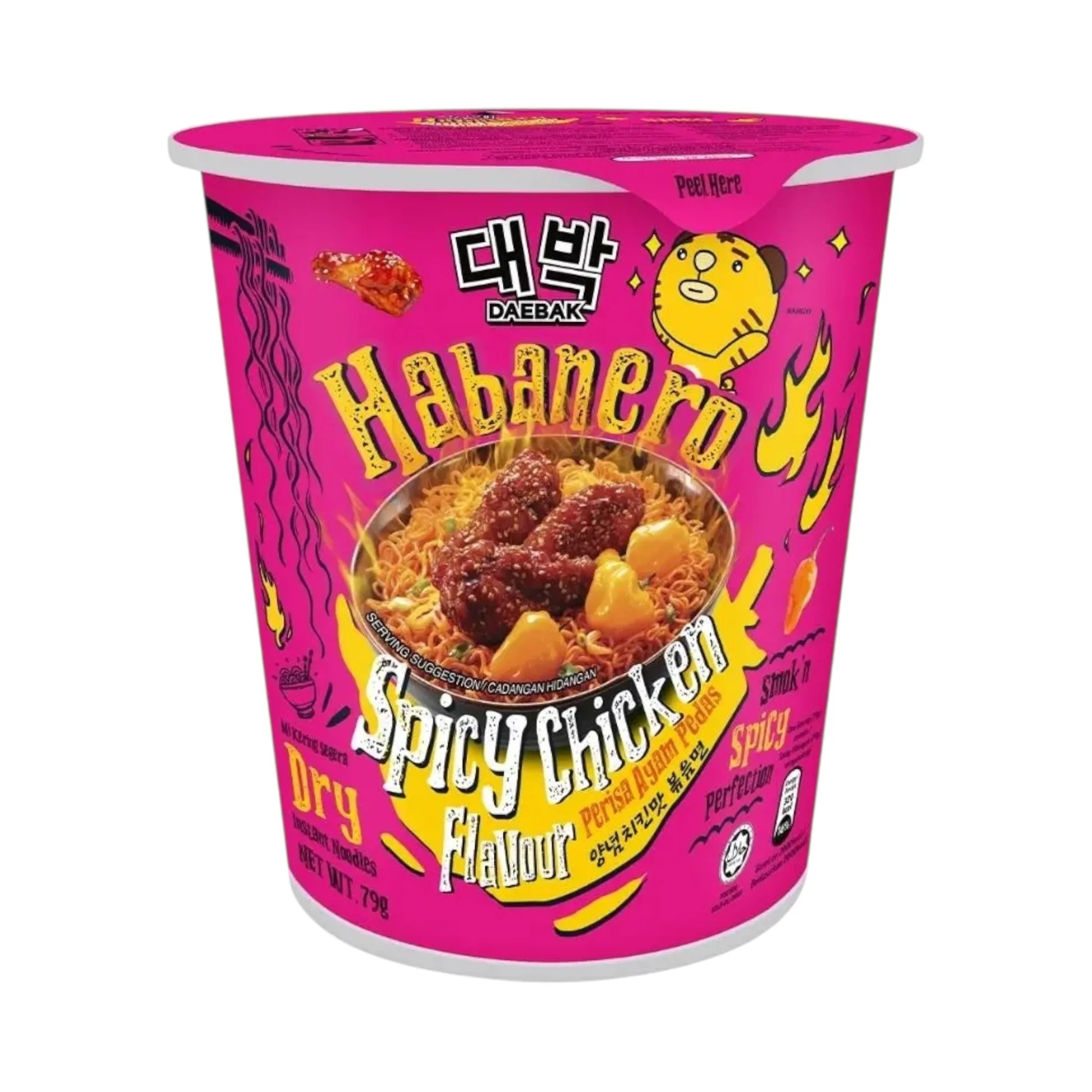 (3 FOR £1.00) Daebak - Habanero - Spicy Chicken Flavour - 85g BBE 25/02/26