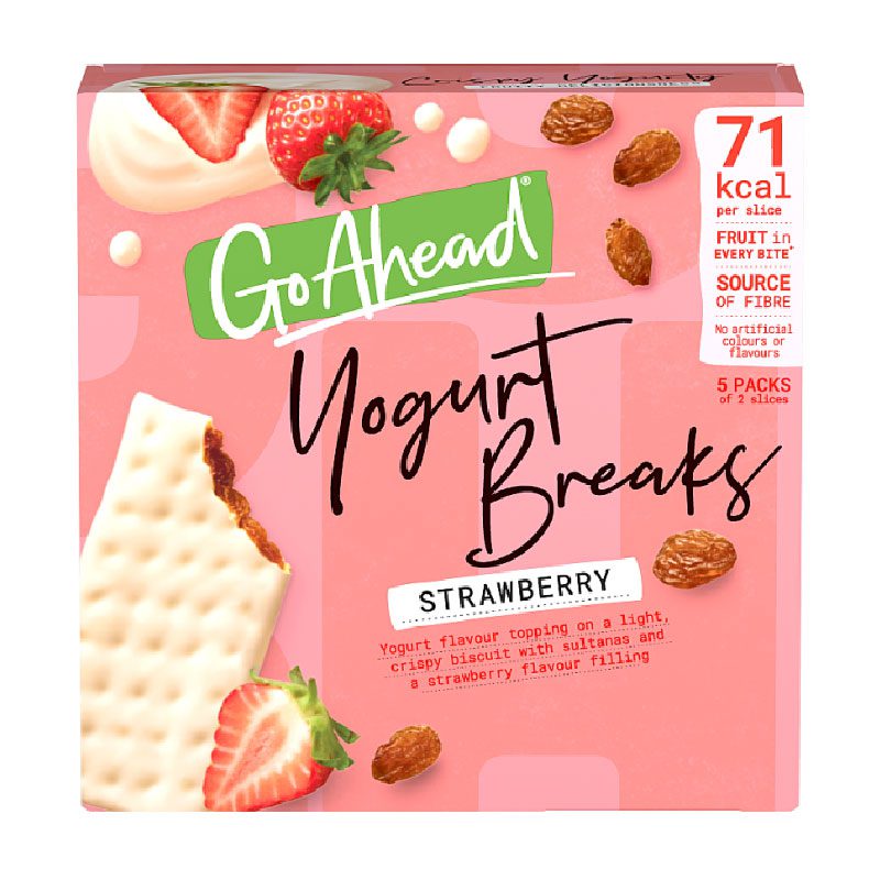 GO AHEAD - Crispy Yoghurty - Strawberry flavour - 142g BBE: 21/04/26