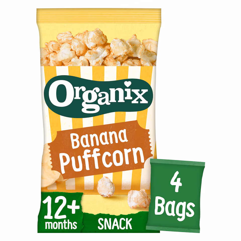 Organix - Banana Popcorn - 4x10g BBE 14/10/25