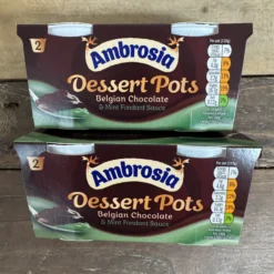 (2 FOR £1.00) Ambrosia - Dessert Pots - Belgian Chocolate and Mint Fondant Sauce - 220g (2x110g) - BBE 042026