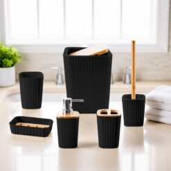 Maison Tres - 12 Piece Bathroom Set - Black