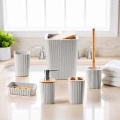 Maison Tres - 12 Piece Bathroom Set - Silver