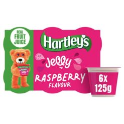 (2 FOR £1.00) Hartley's - Raspberry Flavour Jelly pots - 6x125g BBE 05/26