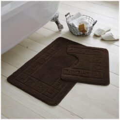 GAVENO CAVAILIA - 2 Piece Greek Bath Mat - Choco (50x80, 50x40)