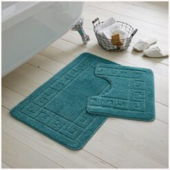 GAVENO CAVAILIA - 2 Piece Greek Bath Mat - Dark Teal (50x80, 50x40)