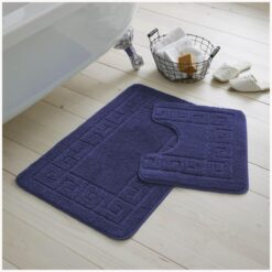 GAVENO CAVAILIA - 2 Piece Greek Bath Mat - Navy (50x80, 50x40)