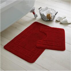 GAVENO CAVAILIA - 2 Piece Greek Bath Mat - Red (50x80, 50x40)