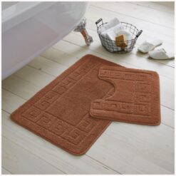 GAVENO CAVAILIA - 2 Piece Greek Bath Mat - Terracotta (50x80, 50x40)