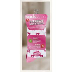 SockStation - 12 Pairs Pack Flexible Non Elastic - Women's Diabetic Socks - Bow - Sizes 4-8