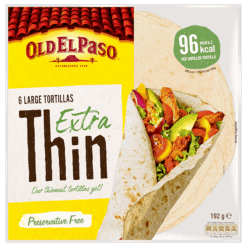 (2 FOR £1.00) Old Del Paso - 6 Large Extra Thin Tortillas - 192g BBE 06/2026