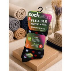 SockStation - Flexible Non Elastic - Diabetic Socks - Argyle Dots Socks - Sizes 6-11 - 12 Pairs Pack