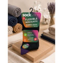 SockStation - Flexible Non Elastic - Diabetic Socks - Heel & Toe Socks - Sizes 6-11 - 12 Pairs Pack