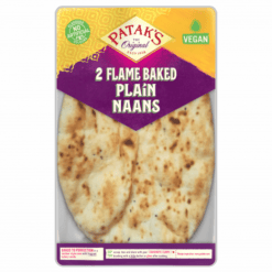 (2 For £1.00) Pataks - 2 Flame Baked Plain Naans - BBE 07/2026