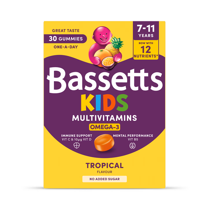 Bassetts - Omega 3 and multivitamins tropical - 30 gummies - BBE 06/2026