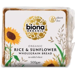 Biona organic -  Rice and sunflower seed - Wholegreen bread - 500g - BBE 08/2026
