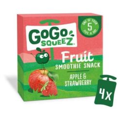 GoGo squeez - Fruit smoothie snack - Apple and strawberry - 4x90g - EXP 09/2026