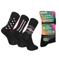 (PACK) Socksation - Non elastic diabetic socks - Black - 3x4 - size 6-11