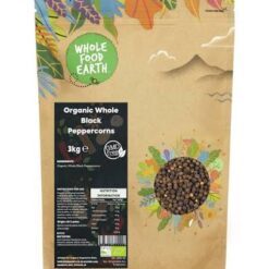 Whole food earth - Organic whole black peppercorns - 3kg - BBE 12/2025