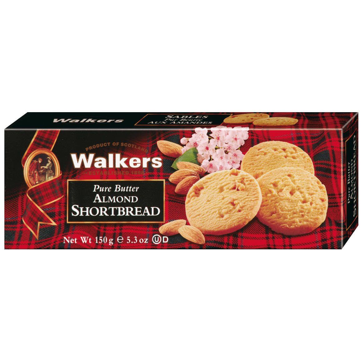 Walkers - Pure butter almond shortbread - 150g - BBE 09/2026